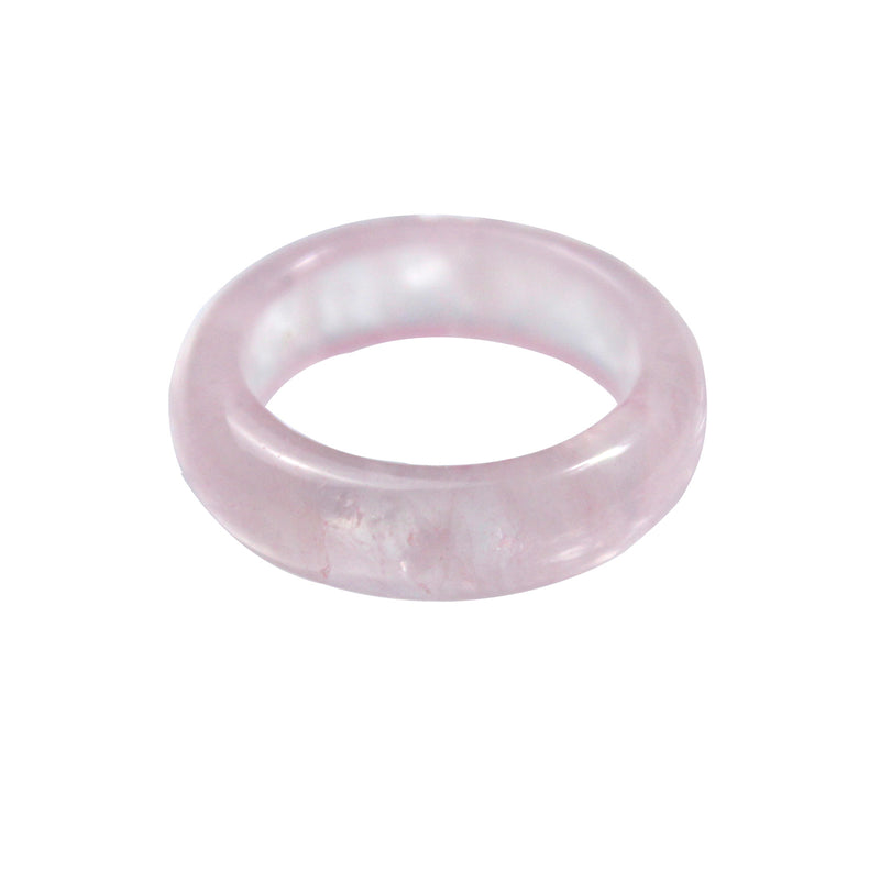 Rose quartz band ring, pale pink, 17 mm — VoxArcana