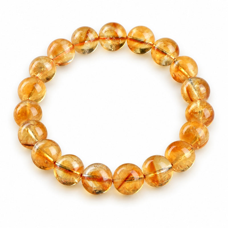 Citrine beaded bracelet, 8 mm polished beads — VoxArcana
